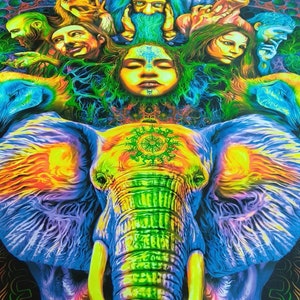 Trippy Tapestry Psychedelic Spiritual Wall Art Psyart Nature Fractal ...