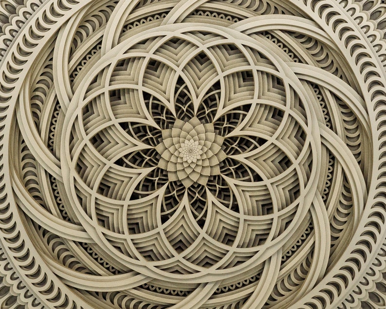 Arte mural de madera con geometría sagrada, decoración de pared de yoga, mandala de madera, decoración de pared bohemia, arte mural espiritual, decoración de sala de meditación, decoración de yoga para el hogar. imagen 2