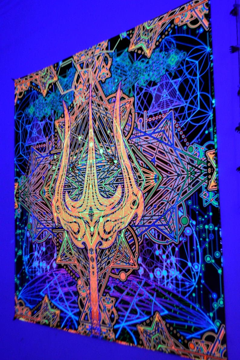 Wall Decor UV Trippy Tapestry Wall Hanging Visionary Spiritual Etsy