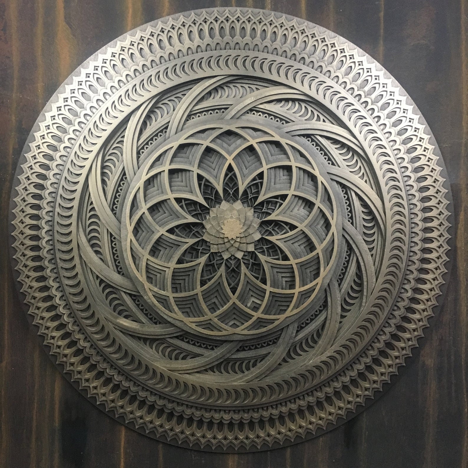 Sacred Geometry Wall Art Yoga Wall Decor Wooden Mandala Etsy