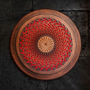 Kinetic Sculpture, Kinetic Wall Art, Wooden Kinetic Art, Kinetic Mandala, Wooden Kinetic Artwork, Wall Lamp, Mandala Wall Deco