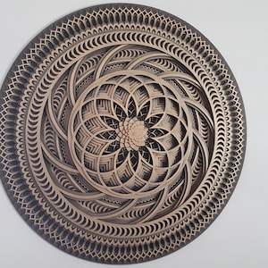 Arte mural de madera con geometría sagrada, decoración de pared de yoga, mandala de madera, decoración de pared bohemia, arte mural espiritual, decoración de sala de meditación, decoración de yoga para el hogar. imagen 8
