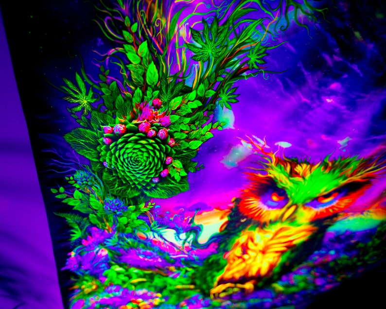 Blacklight Backdrop UV Wall Hanging Trippy Wall Art Etsy