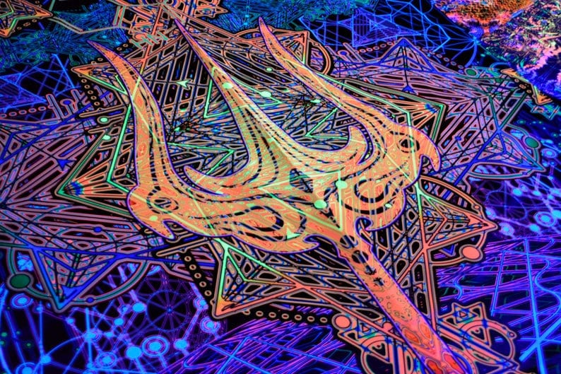 Wall Decor UV Trippy Tapestry Wall Hanging Visionary Spiritual Etsy