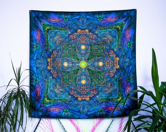 サイケデリック曼荼羅 ファブリックパネル 約91×60×3cm サイケデリック曼荼羅 ファブリックパネル 約91×60×3cm 【公式通販】