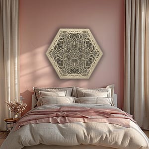 Mandala Wall Decor, Wooden Mandala Wall Art, Bohemian Room Deco, Spiritual Wall Art, Wood Carved Mandala, Sacred Geometry Wall Hanging