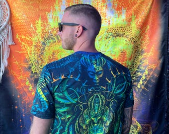Blacklight Fluorescent Shirt, UV Active Clothing, Ultraviolet