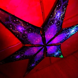 Party Psytrance Deco UV Psychedelic, Canopy UV, Lycra Blacklight Decoration, Hippie UV Reactive Decor, Party Deco, Neon Art, Trippy Art