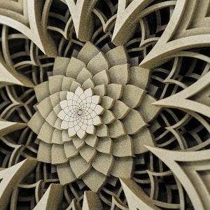 Arte mural de madera con geometría sagrada, decoración de pared de yoga, mandala de madera, decoración de pared bohemia, arte mural espiritual, decoración de sala de meditación, decoración de yoga para el hogar. imagen 5
