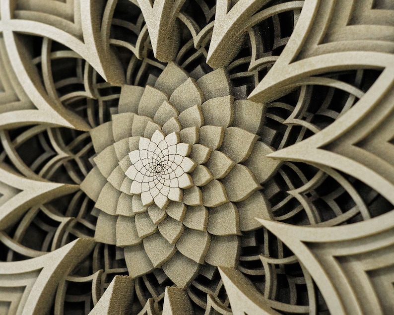 Arte mural de madera con geometría sagrada, decoración de pared de yoga, mandala de madera, decoración de pared bohemia, arte mural espiritual, decoración de sala de meditación, decoración de yoga para el hogar. imagen 5