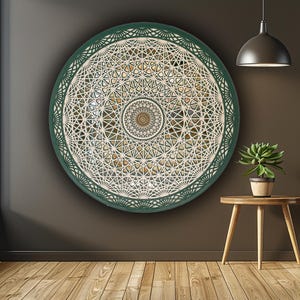 Decoración de pared de yoga y meditación, adorno artesanal para el hogar, diseño de interiores con arte zen, regalo espiritual para ella y para él, decoración de pared para sala de estar.