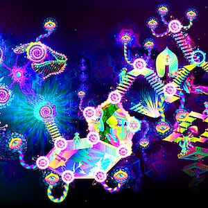 Mushroom Tapestry, Psychedelic Backdrop, Trippy Neon Blacklight Art, Fluorescent UV decorations, Psychonaut Acid Fluorescent Hippie Wallart