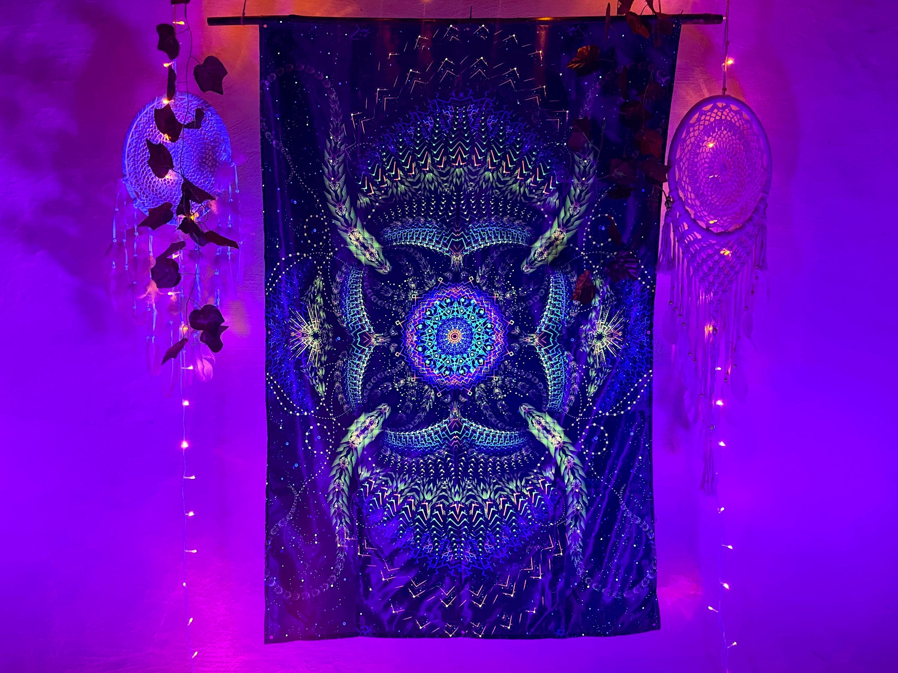 Tenture UV Black Light Psychedelique Anahart - Art Fluorescent Pour Déco Murale