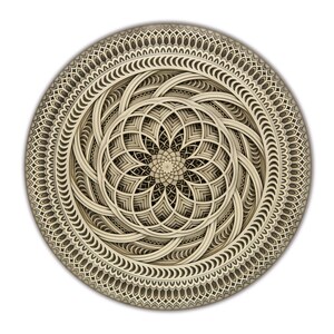 Arte mural de madera con geometría sagrada, decoración de pared de yoga, mandala de madera, decoración de pared bohemia, arte mural espiritual, decoración de sala de meditación, decoración de yoga para el hogar. imagen 3