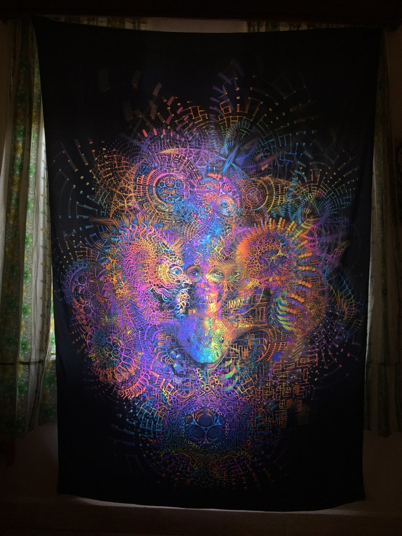 Trippy Tapestry Psychedelic Spiritual Luminokaya Psyart Nature Etsy