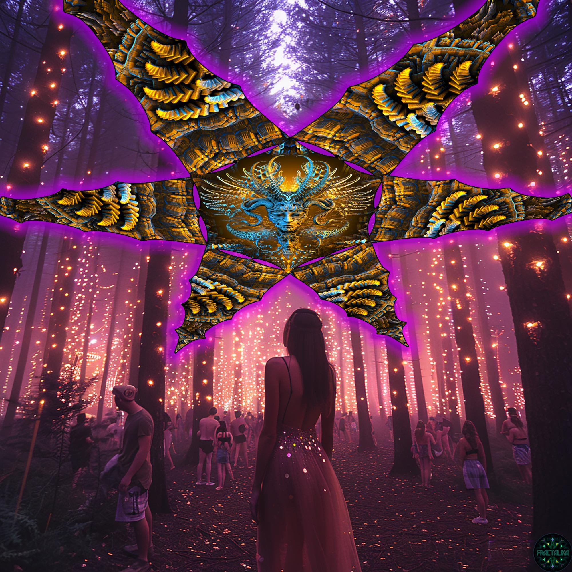 Ceiling Rave Party UV Decor, Dj Booth and Stage Canopy