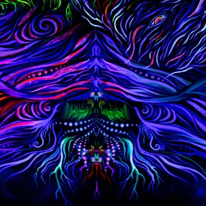 Psychedelic Tapestry UV Mandala Blacklight Esoteric Spiritual Trippy ...