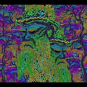 Trippy Psychedelic Backdrop Tapestry Blacklight Art Fluorescent UV decorations Psychonaut Acid Canvas Hippie Wallart Glow In The Dark Poster