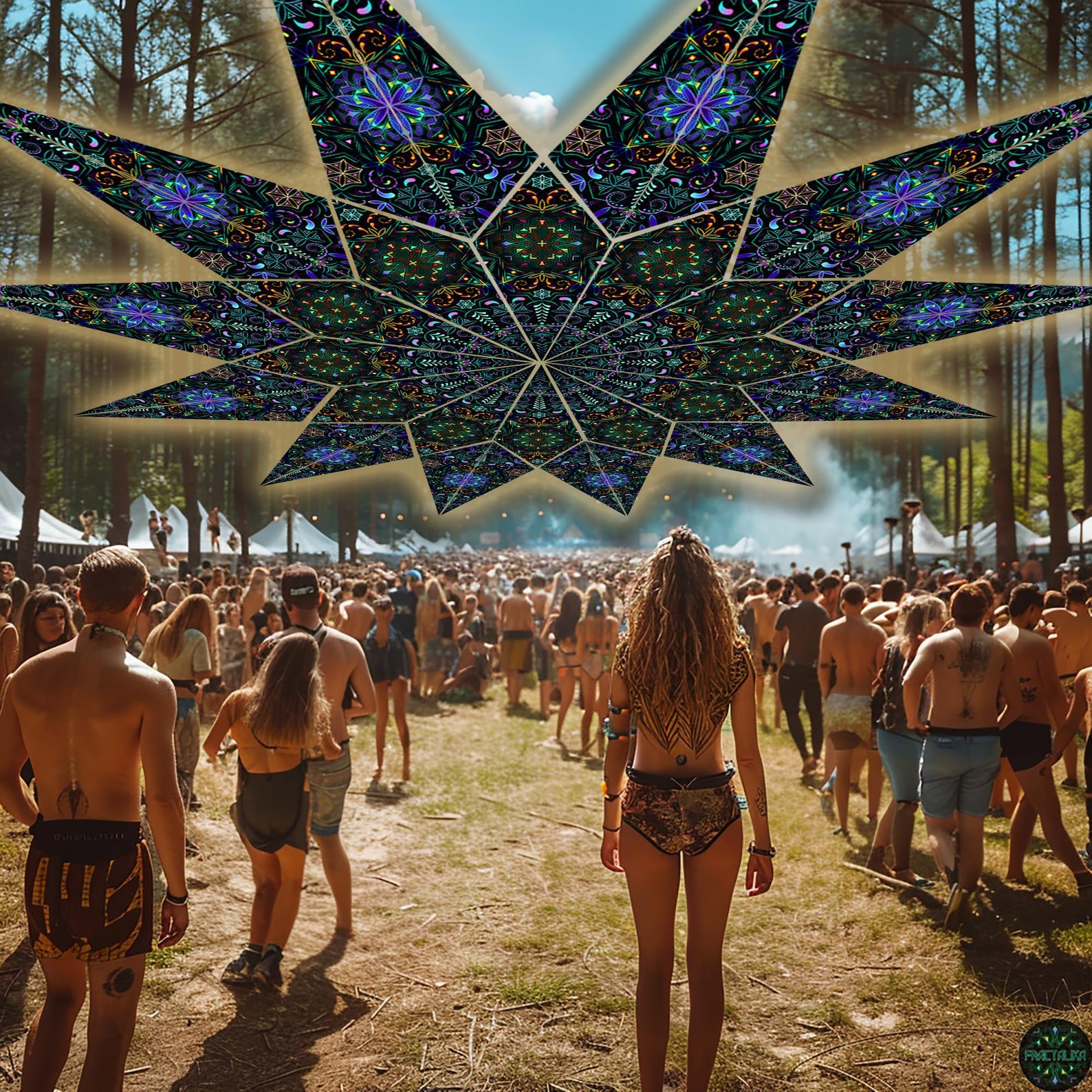 Rave Dance Floor Ceiling Deco, Party UV Hanging Sail Shade, Open Air ...