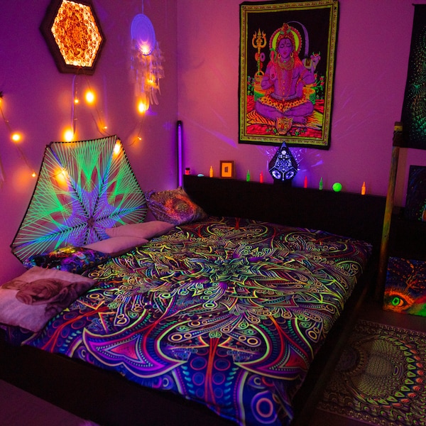 Blacklight Bedding Etsy