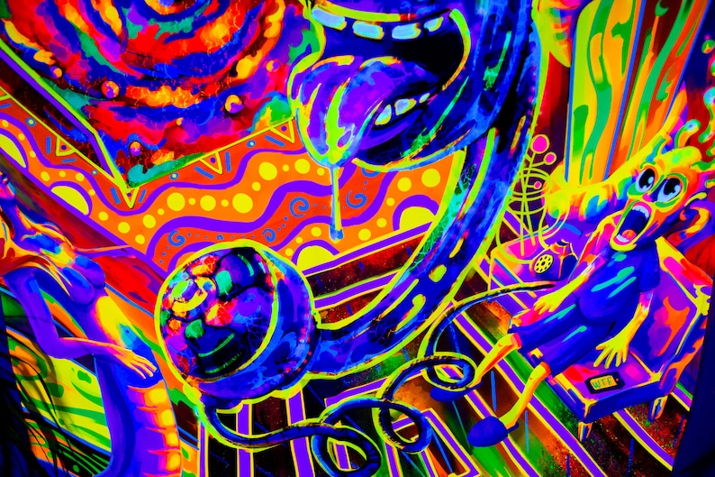 Trippy Painting UV Wall Art Blacklight Art Neon Tapestry Etsy