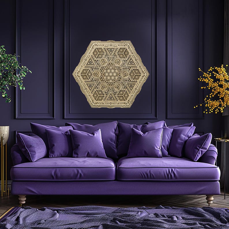 Wooden Mandala Wall Art, Yoga Wall Decor, Wood Wall Deco, Spiritual Wall Art, Meditation Home Deco, Mandala Room Deco, Bohemian Wall Hanging image 2
