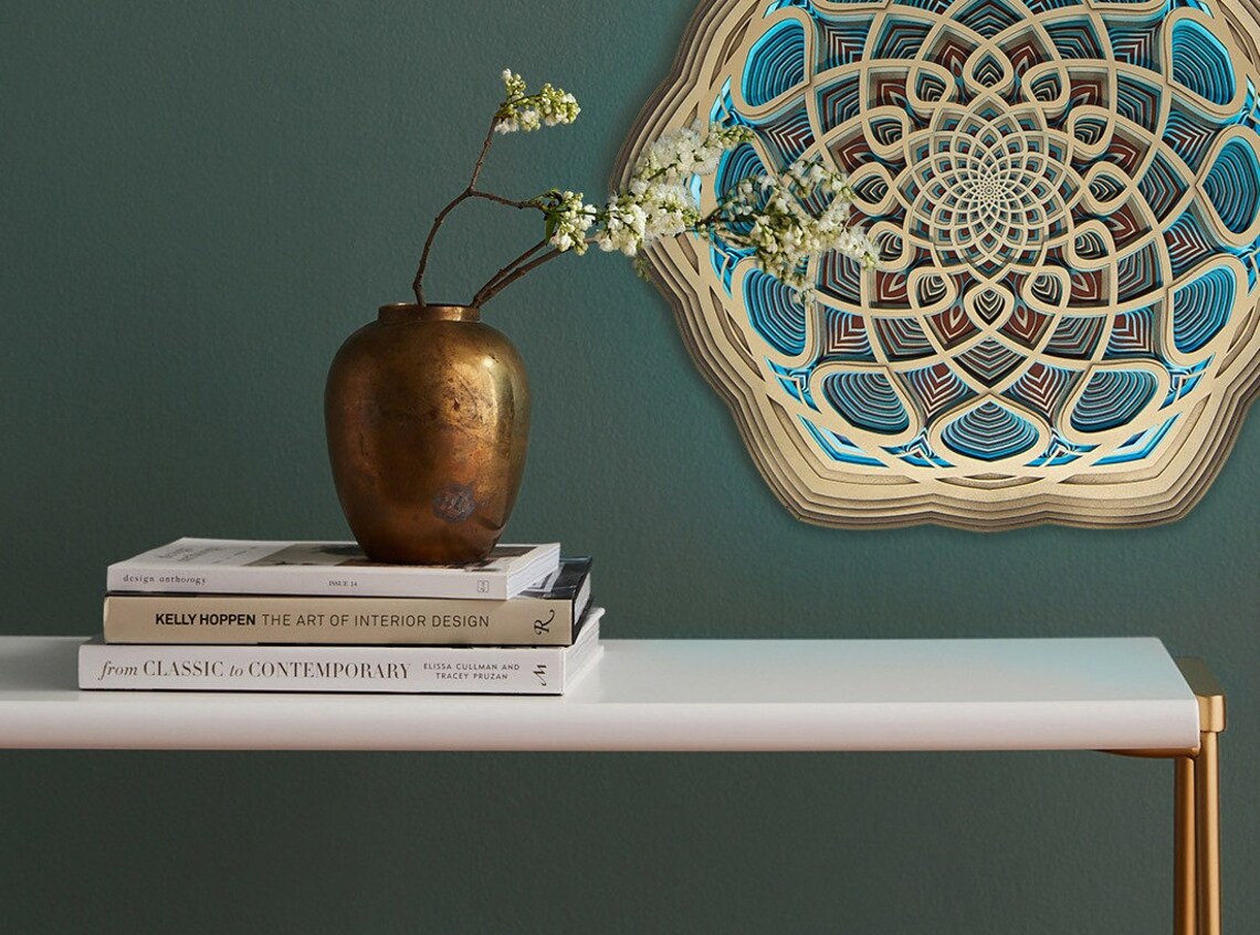 Wood Wall Bohemian Lamp Boho Lamp Geometric Light Wood Etsy