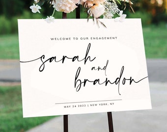 Editable Engagement Party Sign, Printable Welcome to Our Engagement Sign,  Rustic Engagement sign, Engagement Party Printable,  6 sizes