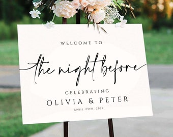 Rehearsal Dinner Welcome Sign: Modern Minimalist Poster (Digital File)