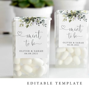 CHLOE - Tic Tac labelsjabloon, mint to be wraparound, afdrukbare partijgunst sticker, huwelijksreceptie, bruids douche verjaardag babyshower