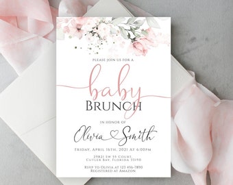 Octopus baby sprinkle baby brunch Under the sea baby shower card Printable Books for baby request card EDITABLE template pool party Crab