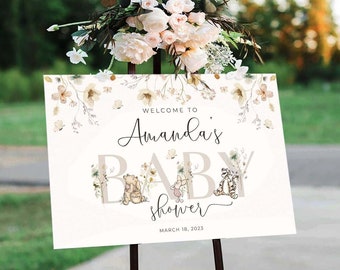 Winnie the Pooh Baby Shower Welcome Sign WTPG