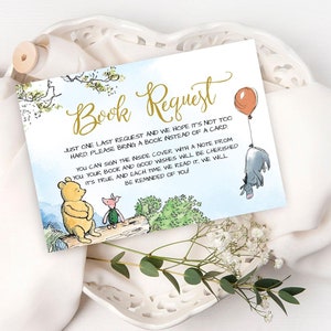 Demande de livre classique Winnie l'ourson, baby shower Winnie l'ourson, demande de livre Winnie l'ourson, baby shower classique Winnie l'ourson, Templett, ## RWP