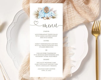 Baby Shower Menu Etsy