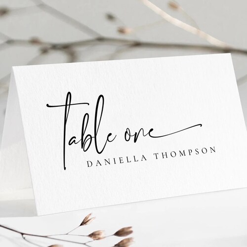Place Card Template With Meal Icons Editable Wedding Place - Etsy