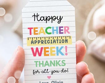 Editable Teacher Appreciation Gift Tag: Printable Thank You Label (Digital Download)