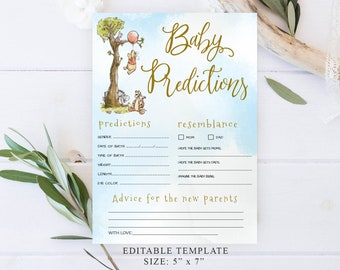 Winnie The Pooh Baby Shower Game , Baby Predections Game, Classic Winnie the Pooh Baby Shower Games, Winnie the Pooh Baby Shower , #RWP