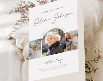 Editable Funeral Program Template: Celebration of Life (CANVA)