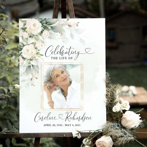 Editable Funeral Welcome Sign - Celebration of Life Decoration | Large Funeral Sign | Memorial Sign | Funeral Decor | Templett  #FNRL