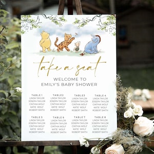 Classic Winnie The Pooh Seating Chart Template, 100% Editable Template, Classic Winnie The Pooh Seating Chart  #CWG