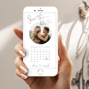 AMORA - Save the Date Template Evite, Save the Date Minimalist Evite, Hochzeit Save the Date Text einladen, Save the Date Heart
