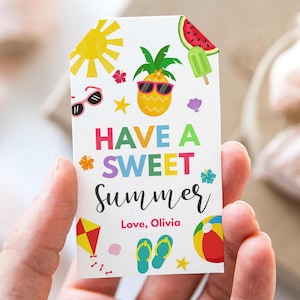 Editable Last Day of School Tag Sweet Summer End of Year Teacher Gift Tags Party Favor Printable Label Template Digital Download