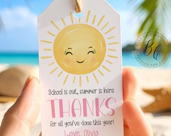 Etiqueta de agradecimiento para el profesor editable: regalo de fin de curso (plantilla de Canva)