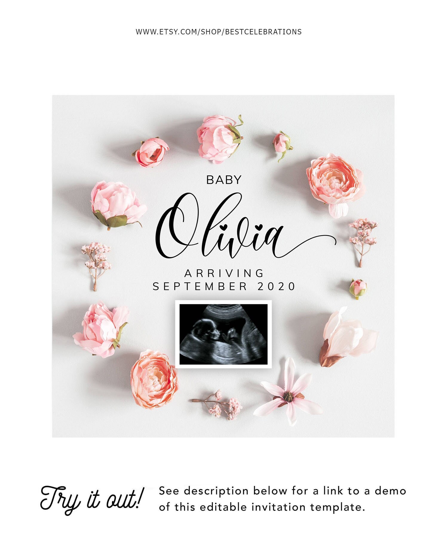 Pregnancy Reveal 07 Digital Pregnancy Announcement Social Media Digital Baby Reveal Instagram Facebook Editable Digital Baby Announcement