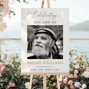 Funeral Welcome Sign Template, Editable Celebration of Life Poster, Printable Memorial Sign (Canva PDF) image 2