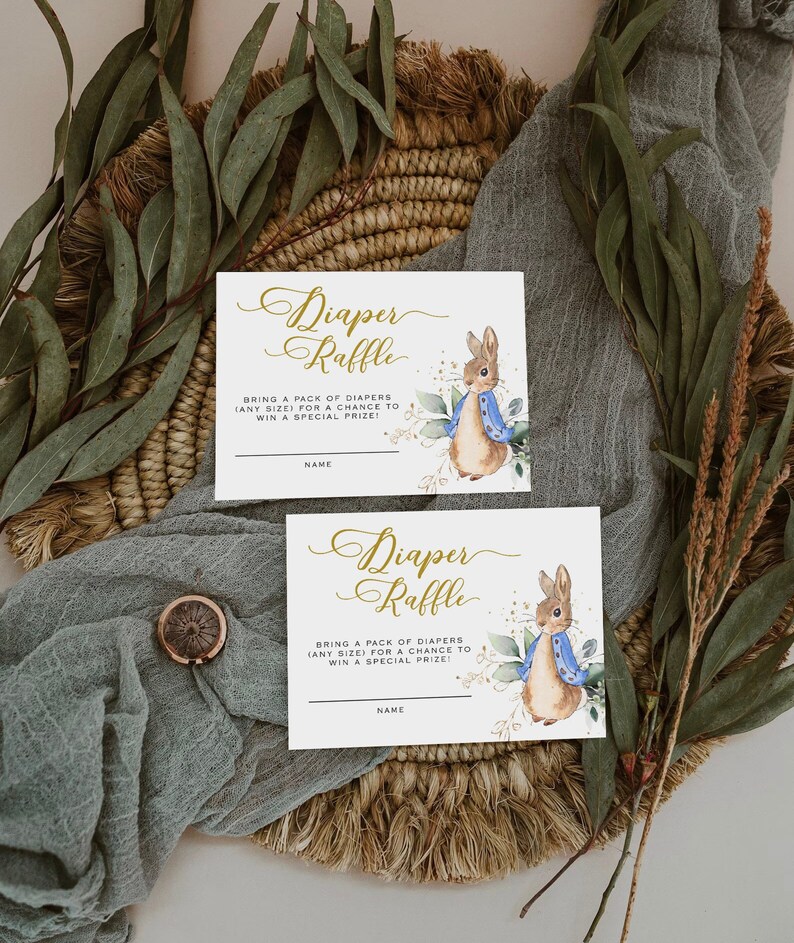 Peter Rabbit Diaper Raffle Peter Rabbit Diaper Raffle Template, Peter Rabbit Rsffle Card, Peter ...