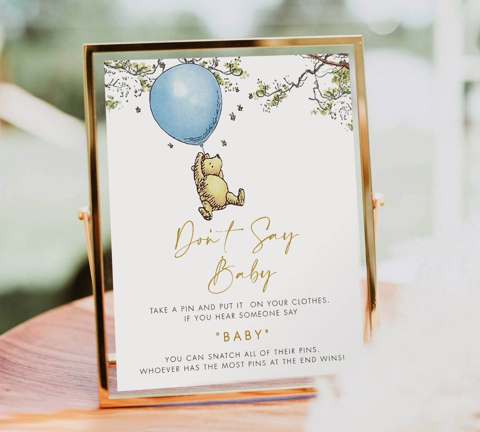 "Don't Say Baby" Baby Shower Game - Sign With 50 Mini Clothespins, Blue Ocean Boy Theme - View #13