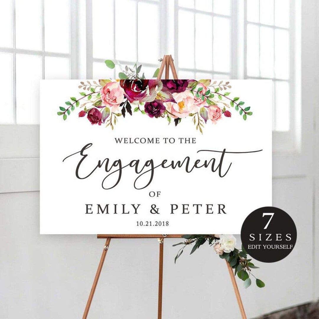 Editable Engagement Party Sign Printable Welcome To Our Engagement Editable Engagement Party Sign Printable Welcome To Our Engagement