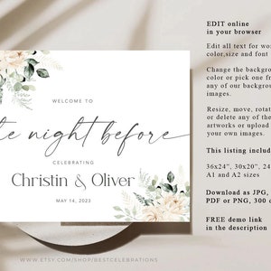 The Night Before Welcome Sign Rehearsal Dinner Poster - Etsy
