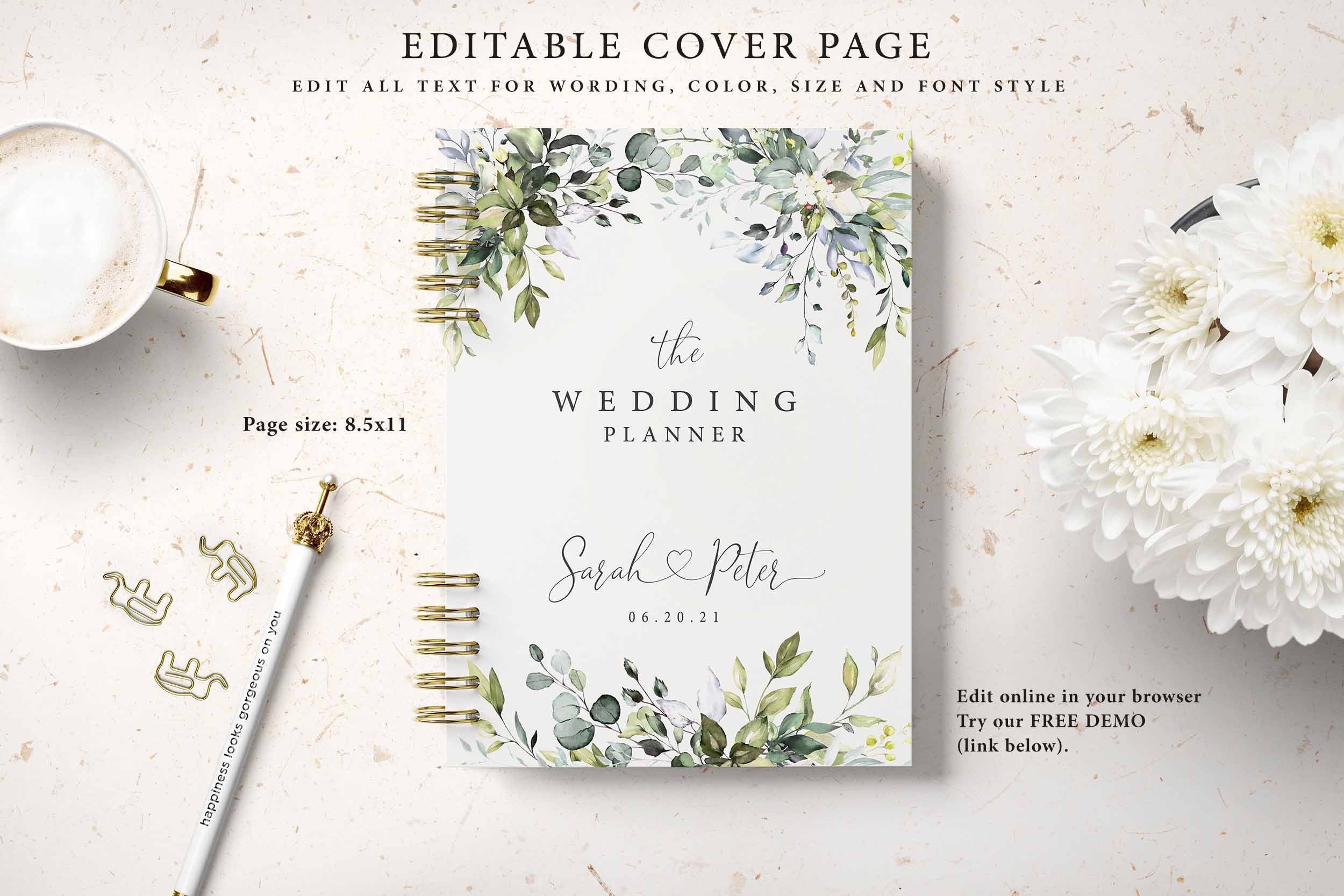 Wedding Planner Printable Editable Cover Editable Wedding | Etsy